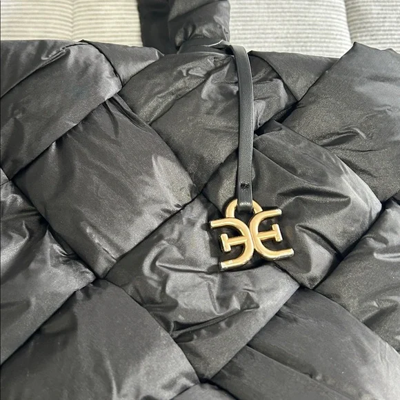 Sam Edelman Large Woven Quilted Puffer Shoulder Bag Tote Purse Handbag - Picture 3 of 10